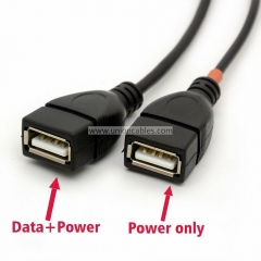 USB Cable Y Splitter 1 Male 2 Female Cord