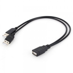 USB 2.0 1 Female To 2 Male Y-Splitter Data Sync Charging Extension Cable