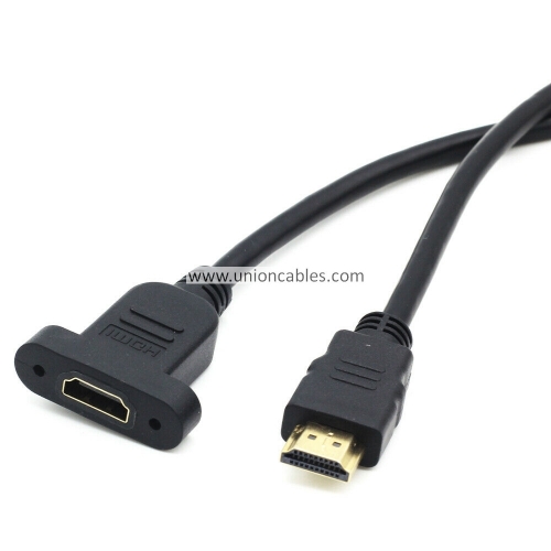 Panel Mount HDMI A Male to Female Extension cable