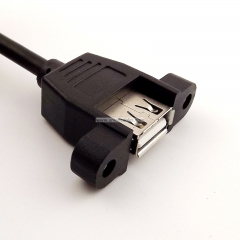 Mini USB 5 Pin Male to USB 2.0 A Female Socket Panel Mount Cable 1.5FT Black