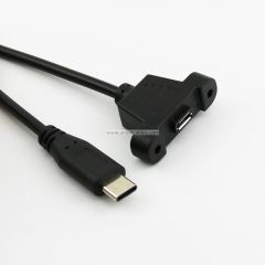 USB Micro Female to USB 3.1 Type C Male Panel Mount Data Charging Cable 1.5ft