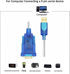 USB to Serial Adapter 10 ft USB to RS232 DB9 Female Cable COM Port with FTDI Chipset Supports Windows 11 10 8 7 Mac Linux