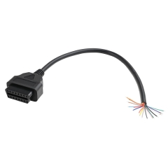 1ft Feet 30cm/12 16 Pin J1962 OBD OBDII OBD2 Female Connector Car Diagnostic Extension Cable Cord Pigtail DIY Mobley Adapter