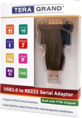 Premium USB 2.0 to RS232 Serial DB9 Adapter - Supports Windows 11,10, 8, 7, Vista, XP, 2000, 98, Linux and Mac - Built with FTDI Chipset