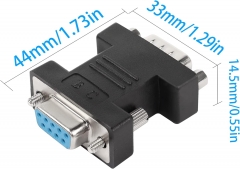RS232 DB9 Female to Male Extender Connector Adapter DB 9 Pin Serial Converter, for Serial Communication Interface Devices, Black