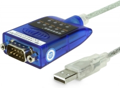 USB to Serial RS-232 Adapter with LED Indicators, FTDI Chipset, Supports Windows 11/10/8.1/8/7/, Mac OS X 10.6 and Above