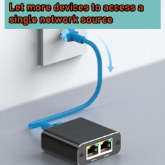 RJ45 1 to 2 Splitter Adapter Network 1000M LAN Ethernet Female Connector