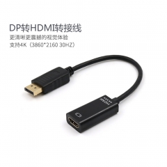 DP to HDMI Adapter, 1080P Gold Plated Displayport to HDMI Converter Male to Female Black (1080P)