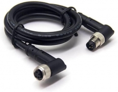 M8 4 Pin Industrial Waterproof Plug Male to Female 90 Degree Cable Cordset