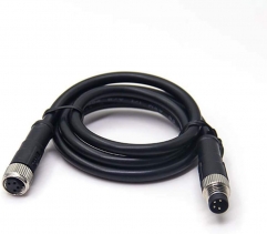M8 4 Pin Serial Cable 180 Degree Male to Female Plug Connector for Cable 24AWG 2M Female to Male 180 Degree 4 Pin M8 Connector