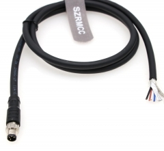 M8 A Code 4Pin Male Straight Connector to Open End Sensor Cable Waterproof Molded Cat5e 26AWG I/O Actuator Wire for Industrial Electrical (4Pin Male to Open, 2M)