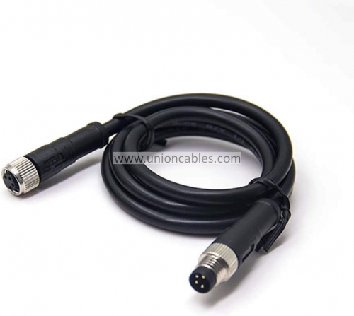 M8 4 Pin Serial Cable 180 Degree Male to Female Plug Connector for Cable 24AWG 2M Female to Male 180 Degree 4 Pin M8 Connector