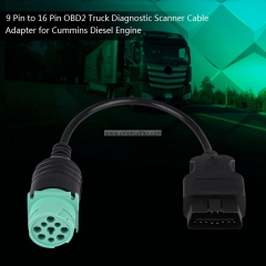 9 Pin to 16 Pin Cable Adapter, 9 Pin to 16 Pin OBD2 Truck Diagnostic Scanner Cable Adapter