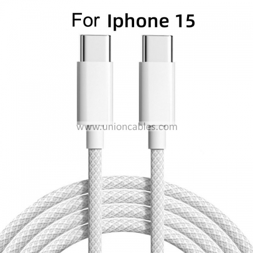 PD60W USB-C braided cable type-c dual head charging cable PD60W fast charging cable C-C Suitable for Apple 15 data cable