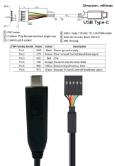 FTDI Serial TTL-232 USB Type C Cable - 3V Power and Logic
