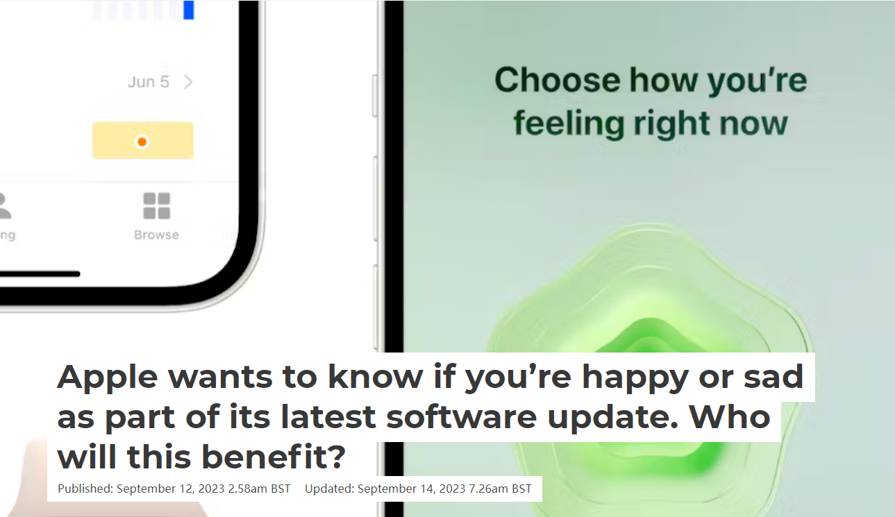 Apple wants to know if you’re happy or sad as part of its latest software update. Who will this benefit?