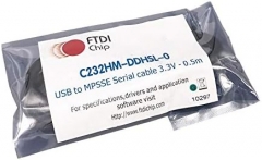 C232HD-DDHSP-0 USB to Hi-Speed UART Serial Adapter Cable w/Embedded Electronics, LEDs, 3.3V