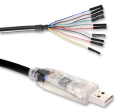C232HD-DDHSP-0 USB to Hi-Speed UART Serial Adapter Cable w/Embedded Electronics, LEDs, 3.3V