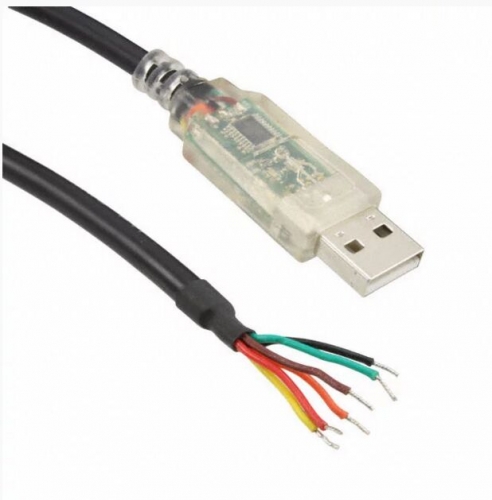 FTDI USB-RS232-WE-1800-BT_0.0 Cable, USB to RS232 Serial, 1.8M, Wire END (0.0V)