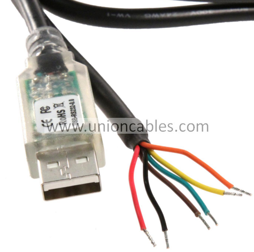 FTDI USB-RS232-WE-1800-BT_5.0 Cable, USB to RS232 Serial, 1.8M, Wire END (5V)