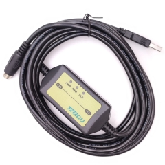 PLC Programming USB-SC09-FX Cable Mitsubishi FX0S/FX1S /FX0N /FX1N/FX2N Black