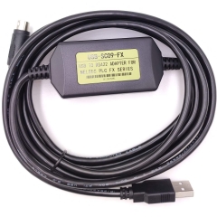 PLC Programming USB-SC09-FX Cable Mitsubishi FX0S/FX1S /FX0N /FX1N/FX2N Black