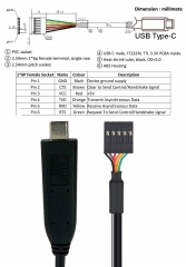 USB C to 3.3V TTL UART Serial Cable cord TTL-232R-3V3 with FT232 Chipset, 6 Way 0.1