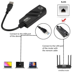 USB 3.0 Gigabit Ethernet LAN RJ45 1000Mbps Network Adapter For Windows PC LOT
