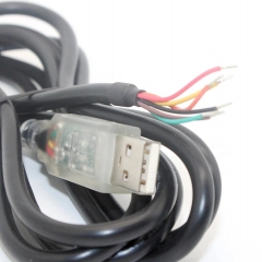 TTL-232RG-VIP-WE ,USB to TTL cable w/ Embd Electronics, LEDs, Specifd Logic Levels, WireEnd