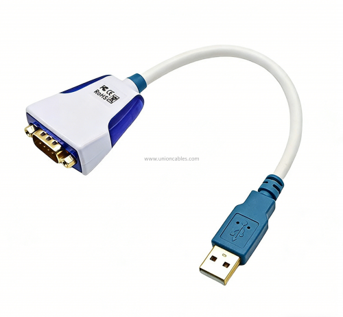 US232R-10-BULK USB to RS232 Serial Premium Cable w/ Embedded Electronics, LEDs, DB9M Conn, 10cm