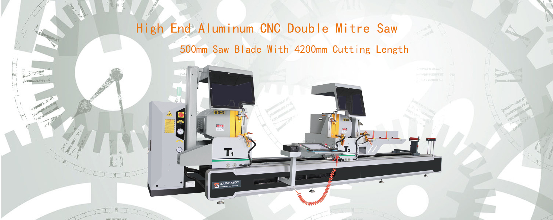 Aluminum CNC Double Mitre Saw 500mm Saw Blade With 4200mm Cutting Length
