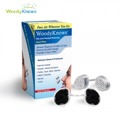 WoodyKnows Filtros Nasales que Reducción de Gases Contaminantes Filtros Nasales para Alergia Causada por Escape de Vehículos/ Humo Secundario/ TVOC