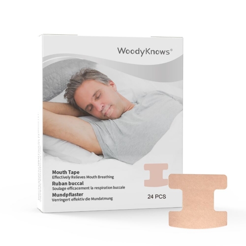 WoodyKnows Lot de 24 Strips de Bouche Bandelettes Anti-ronflement de Sommeil Ruban Adhésive Bandes de Bouche Aide la Respiration Nasale