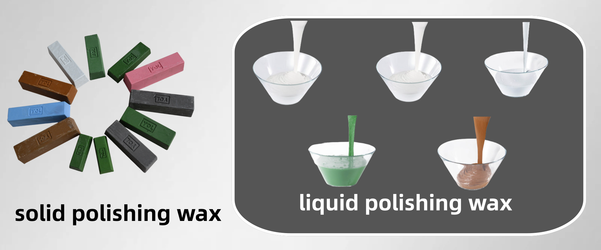 Solid and liquid polishing waxes