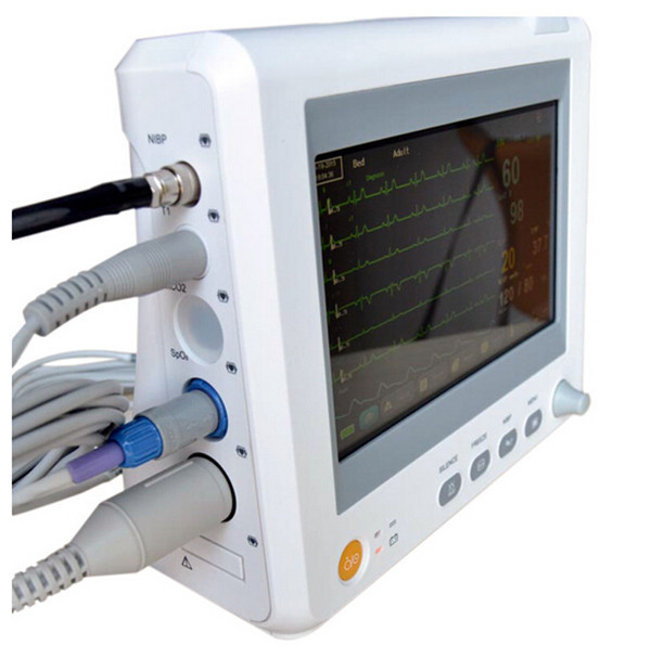 7 Inch CE Approved Portable TFT Display Patient Monitor with ECG, NIBP, SpO2, TEMP, RESP, PR