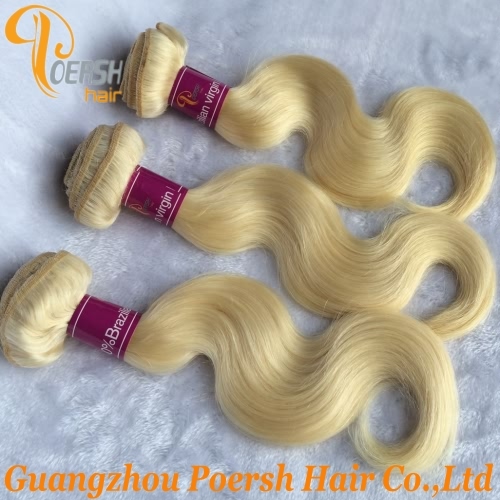 Poersh Hair 8A Virgin Hair Top Quality 613# Blonde Color Body Wave 3Pcs/Lot Human Hair Weft
