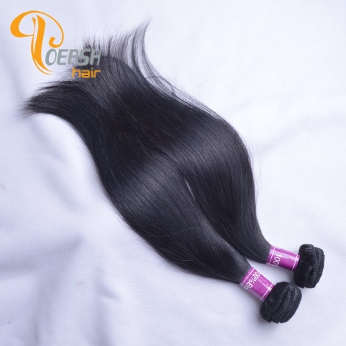 Poersh Hair 8A Unprocessed Raw Virgin Hair Top Quality 1B Natural Black Color Straight Hair 2Pcs/Lot Human Hair Weft