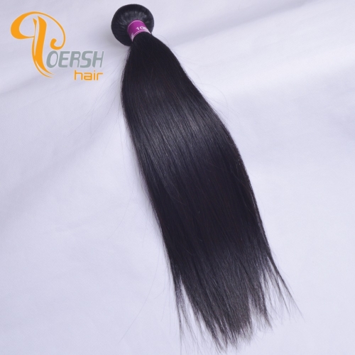 Poersh Hair Diamond Grade Unprocessed Raw Virgin Hair Top Quality 1B Natural Black Color Straight Hair 1Pc/Lot Human Hair Weft