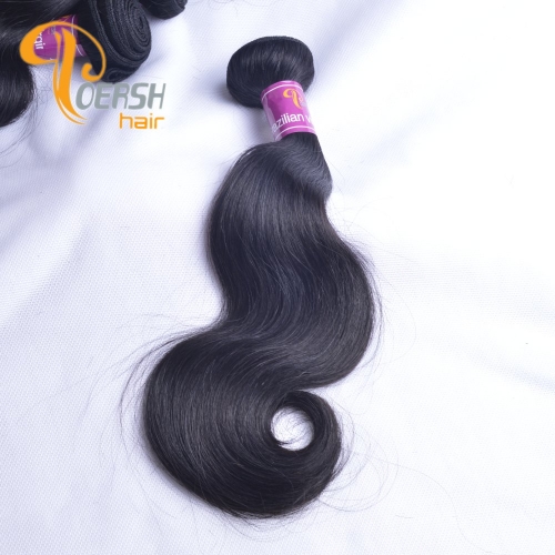 Poersh Hair 8A Unprocessed Raw Virgin Hair Top Quality 1B Natural Black Color Body Wave 1Pc/Lot Human Hair Weft