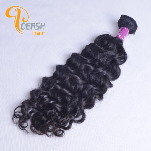 Poersh Hair Top Grade Unprocessed Raw Virgin Hair Top Quality 1B Natural Black Color Italy Curly 1Pc/Lot Human Hair Weft