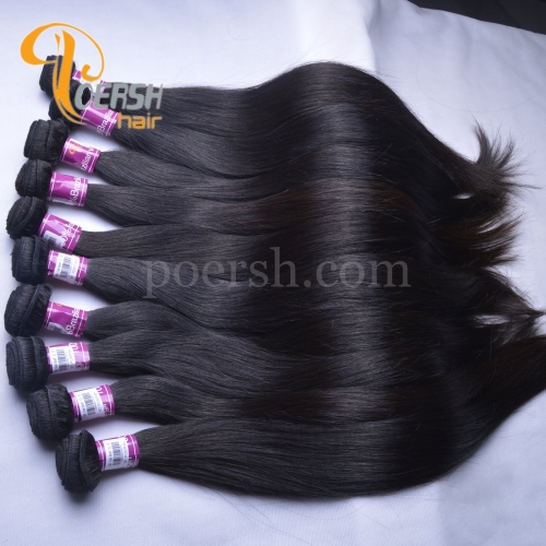 Poersh Hair 8A Unprocessed Raw Virgin Hair Top Quality 1B Natural Black Color Straight Hair 10Pcs/Lot Human Hair Weft