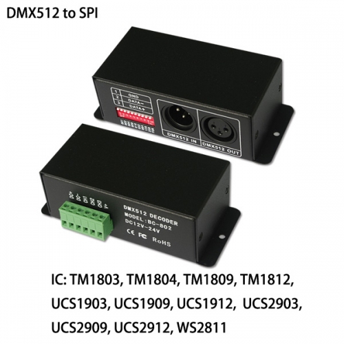 DMX512 to SPI decoder 170 pixels ws2801 ws2811 ws2812b LPD6803 LPD8806