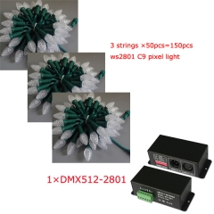 150pcs ws2801 C9 and DMX512-SPI-ws2801 decoder