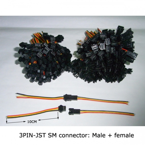 10 pars 3 PIN JST SM red/yellow/black LED strip connectors