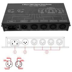 4×output port professional DMX512 signal splitter