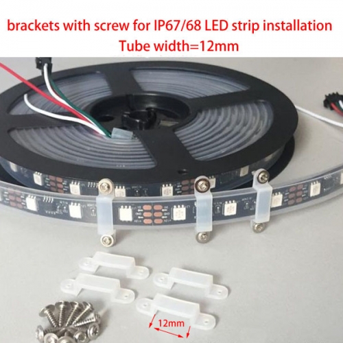 12MM silicone brackets with screw for ws2811 LED strip installation