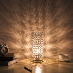 ZEEFO Crystal Table Lamp, Sturdy Decorative Room Lamp, Night Light Lamp, Table Lamps for Bedroom, Living Room, Kitchen, Dining Room (Silver)