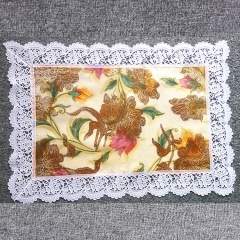 Plastic Embossing Tablemat with Lace Border