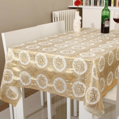 PVC Gold Lace glitter sequins table cloth gold lace table cloths