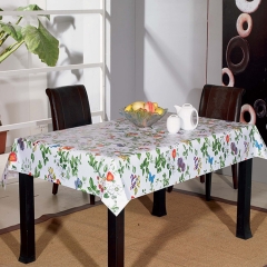 PVC rectangular tablecloth polyester factory, strawberry table cloth, cheap cotton table cloths
